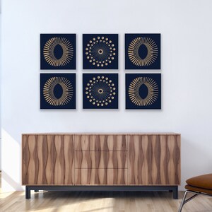 Optical Wood Wall Art Geometric Shapes Carved on Birch image 5