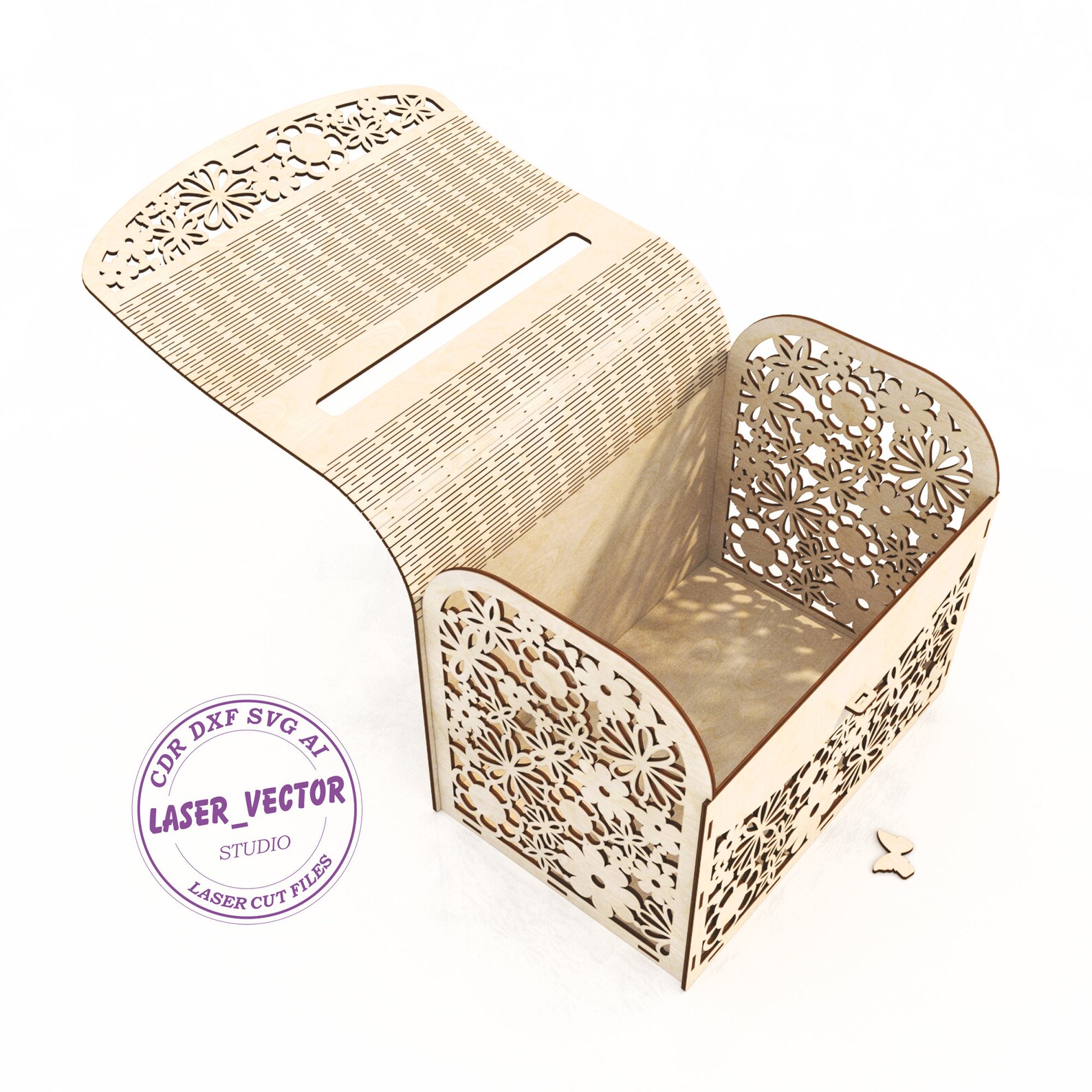 Wedding card box laser cut file Wedding post box vector file Etsy