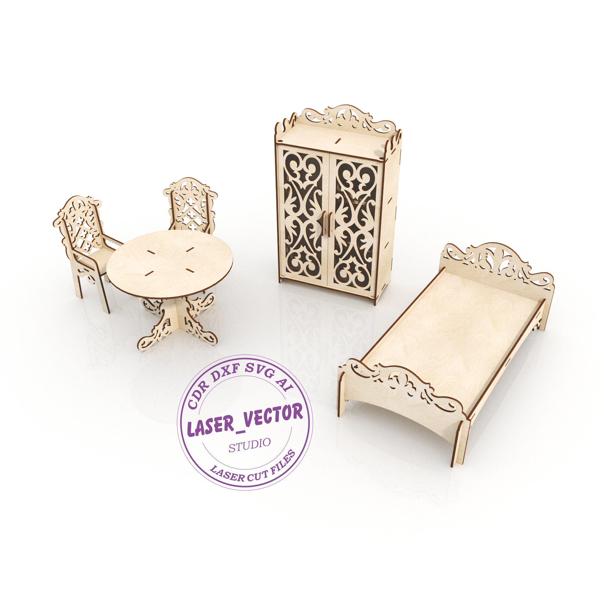 Furniture for Dolls Barbie Laser Model Vector Model Vector | Etsy