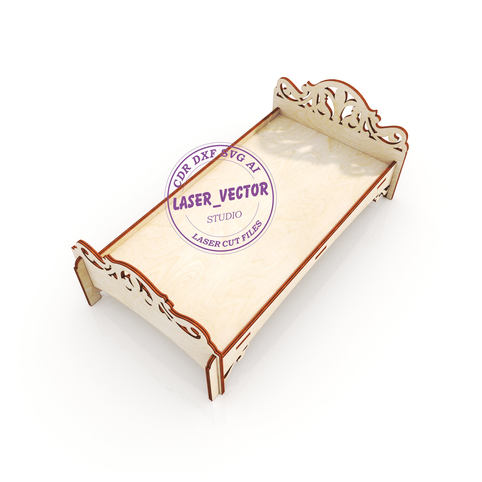 Bed for Dolls Bed for Barbie Laser Model Furniture for Dolls Etsy UK