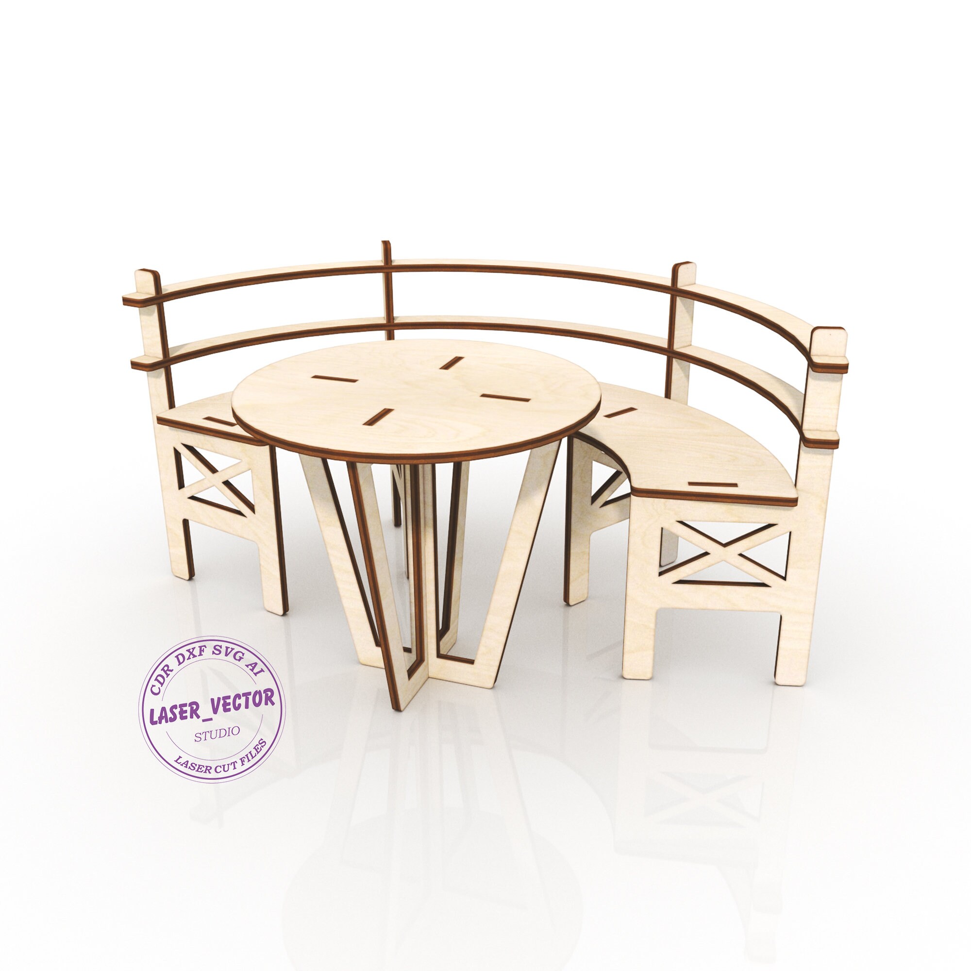 Kitchen furniture For Doll Barbie table chair laser cut file Etsy