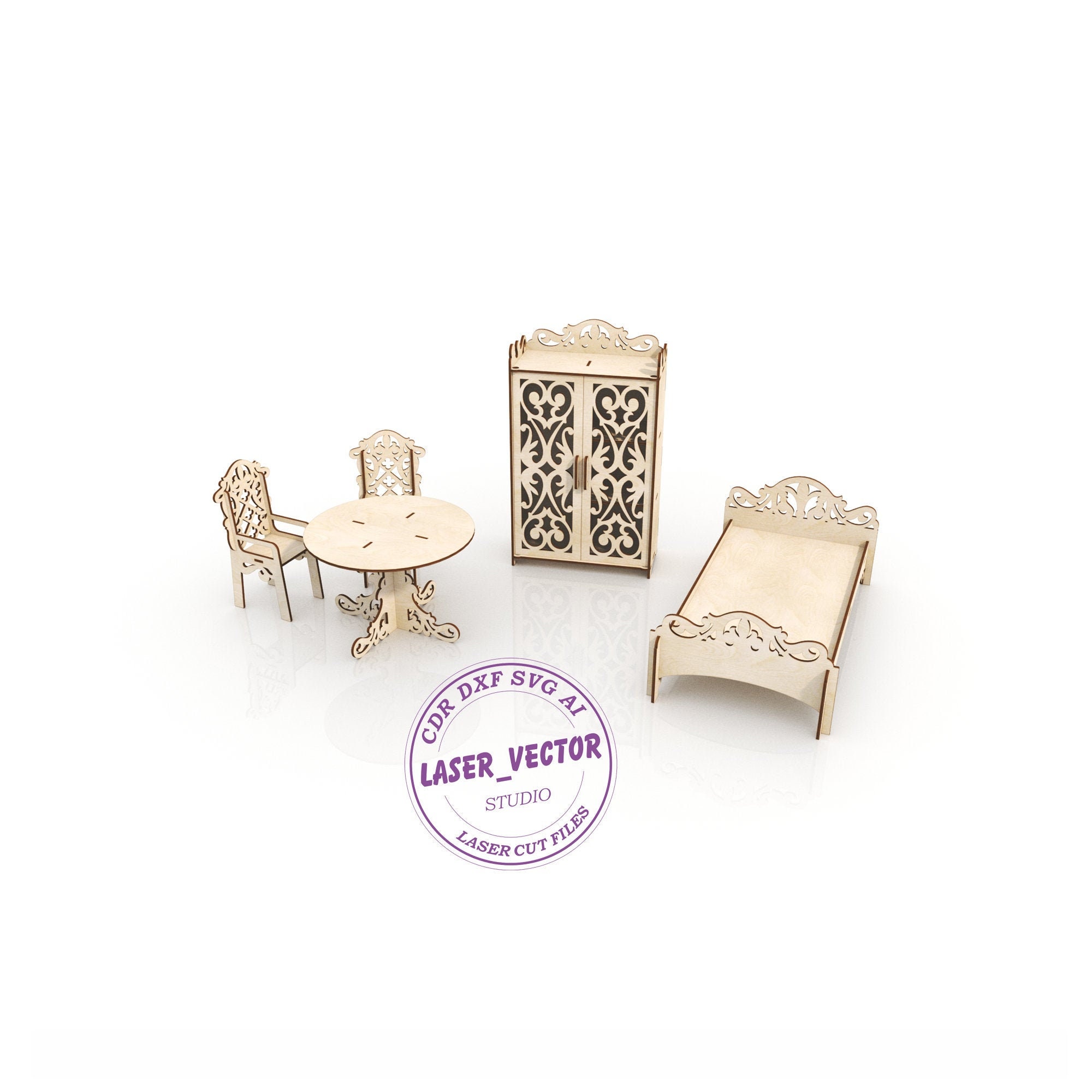 Furniture for Dolls Barbie Laser Model Vector Model Vector | Etsy