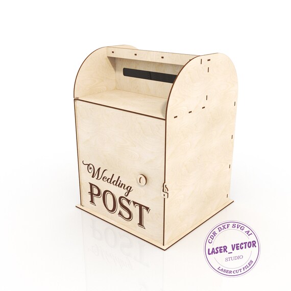 Download Wedding Post Box Laser Cut File Wedding Card Box Vector File Etsy
