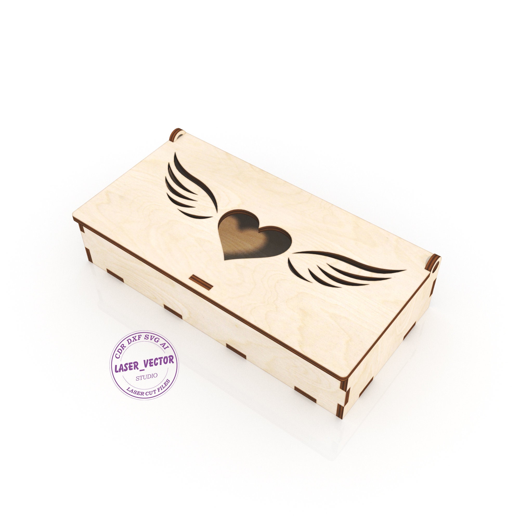 Jewelry box laser cut file valentines day box vector cut Etsy