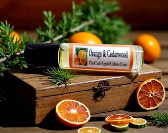 Orange Cedarwood Men's Roll-on Perfume Oil 10 ML .33 Ounce