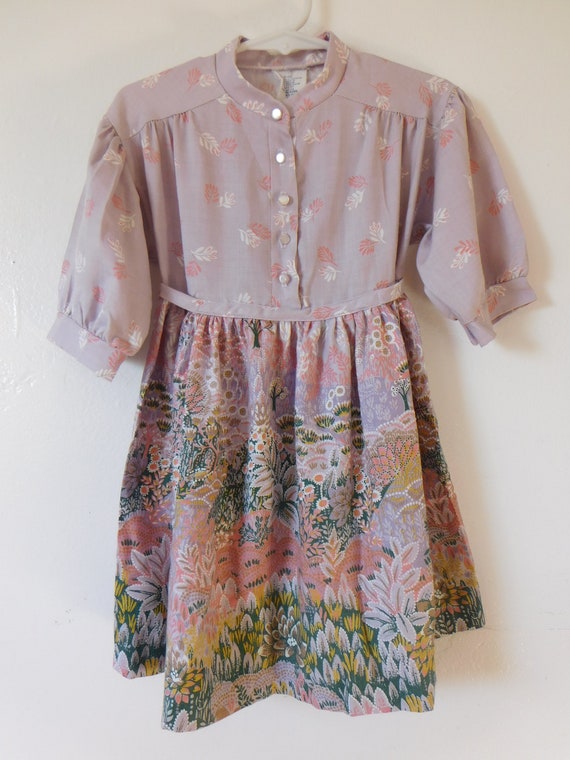 Kids Size 3-4 | Vintage Purple Floral Dress | 197… - image 2