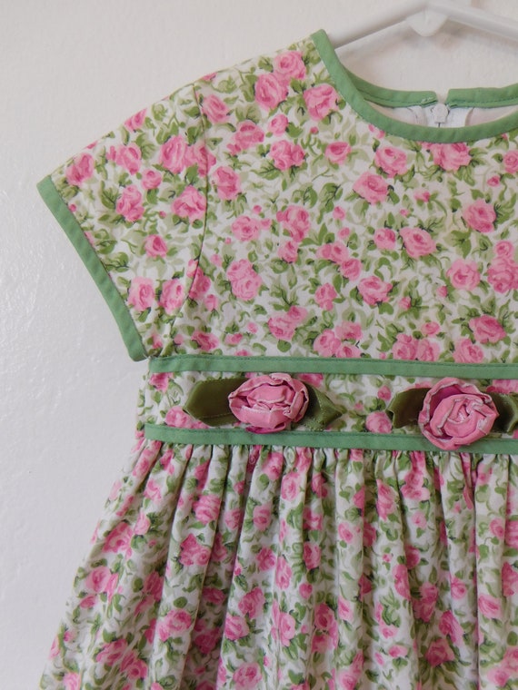 SZ 4 | Kid's 90's Sylvia Whyte Rose Print Dress |… - image 3