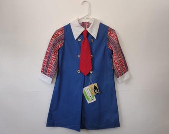 Kids Vintage Novelty Print 2 Pc Dress Set New w/ Tags - 60&#39;s or 70&#39;s
