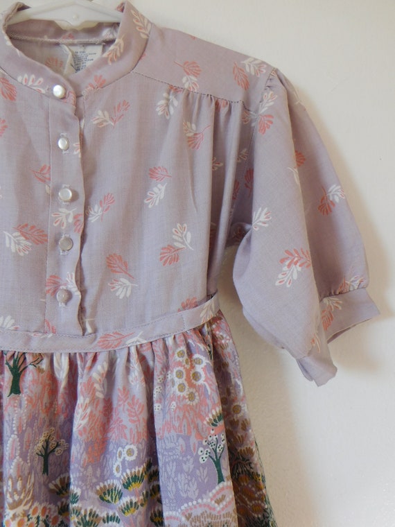 Kids Size 3-4 | Vintage Purple Floral Dress | 197… - image 4