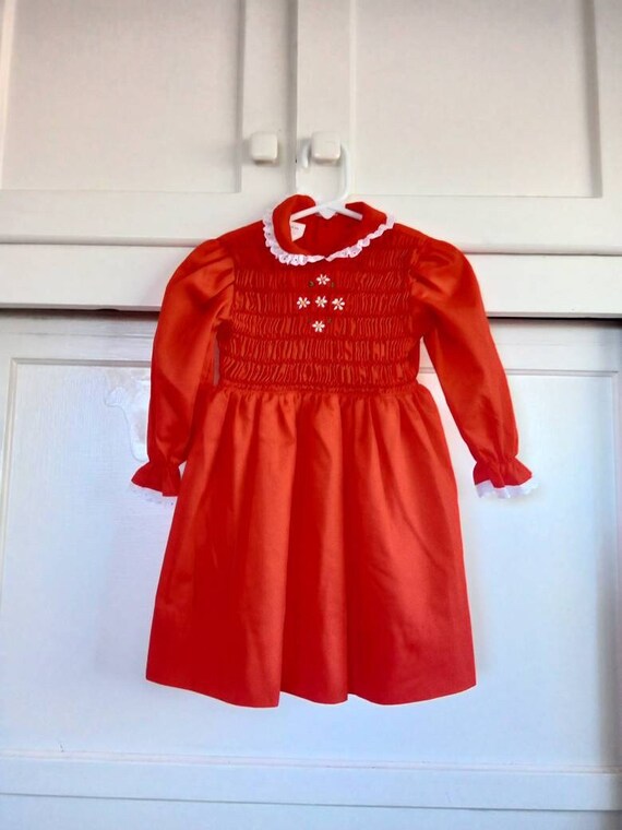 Vintage Red Polly Flinders Dress - Size 3/4 - Girl