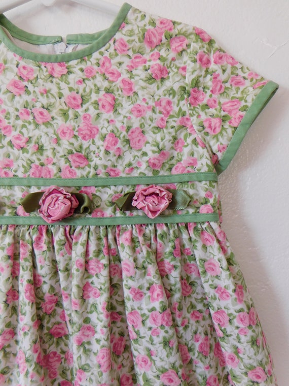 SZ 4 | Kid's 90's Sylvia Whyte Rose Print Dress |… - image 4