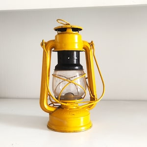 Vintage Feuerhand Storm Lantern: Yellow German Gas Lamp, 1950s