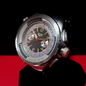 TAG Heuer chronograph men&#39;s wristwatch, Vintage Swiss Heuer Landeron 48 Men&#39;s Dress Watch, Heuer Switzerland Chronograph from the 1950ies