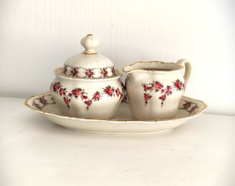 Juego de azucarero y cremera de porcelana vintage Seltmann Weiden