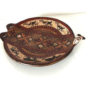 Vintage traditional Andean Ceremonial Plate, Pre-Columbian Pottery, Vintage Nazca Plate