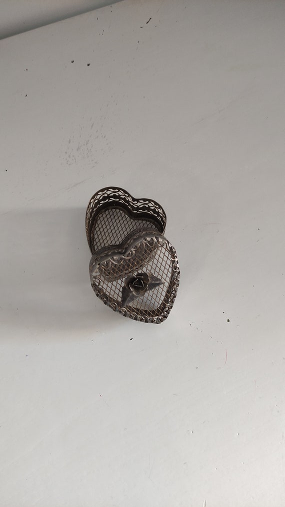 Filigree Trinket Box, Heart Shaped Trinket Box, M… - image 8