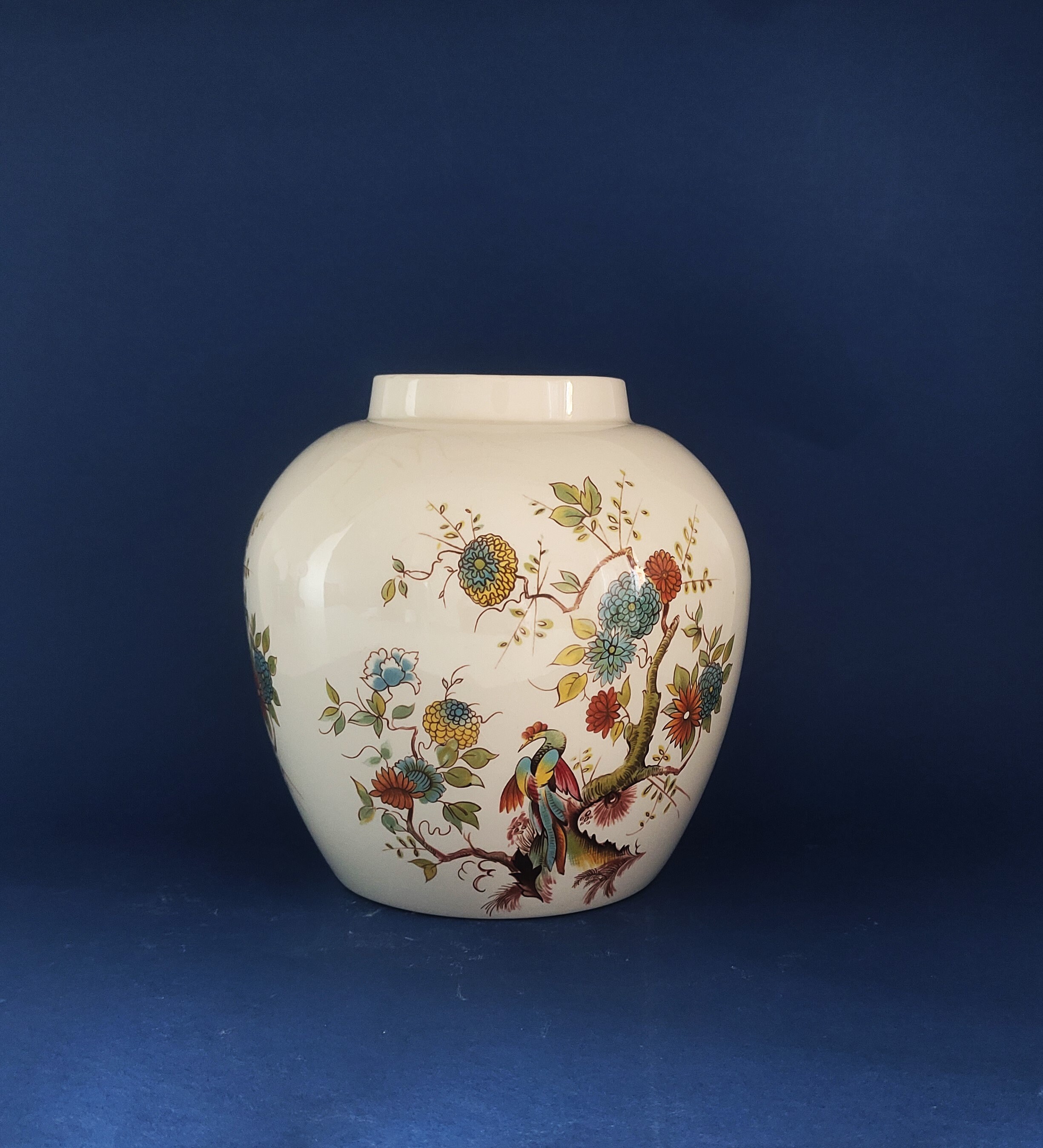 2789 ロイヤルコールドン  Cauldon 花鳥　茶壺 2789 ロイヤルコールドン Royal Cauldon 花鳥 茶壺 美術品