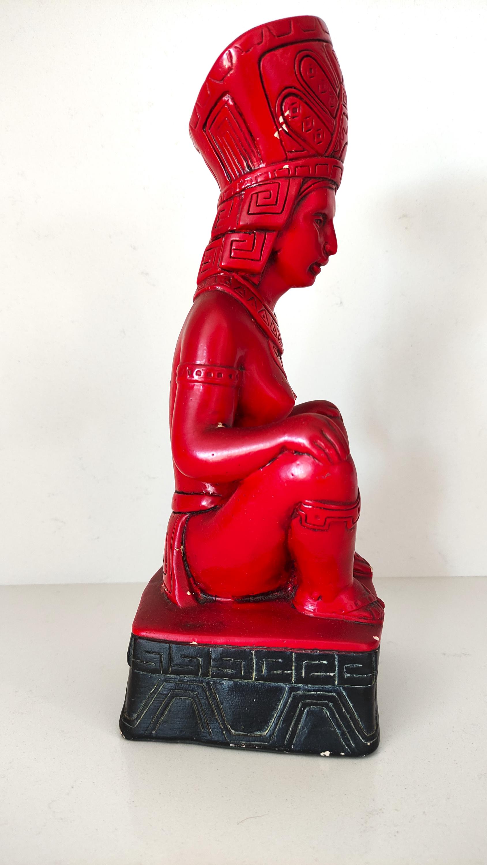Vintage Red Ceramic Aztec Woman Statue - 1970s Mexican Decor - Etsy