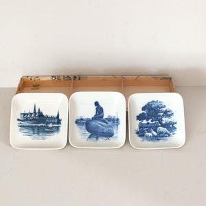 Vintage Royal Copenhagen Porcelain Plates, Set of 3: Danish Landmark Wall Decor