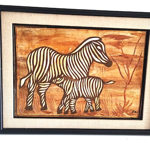 Authentic African Wall Hangings, Handmade African Artwork, Zebra Painting, African Wall Decor