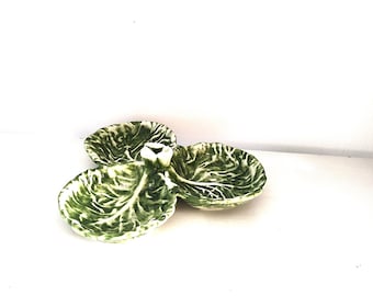 Mid-Century Ceramic Cabbage Leaf Serving Plate - L. Dake & Zn Amsterdam