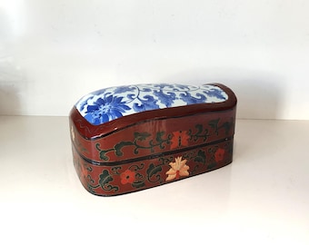 蝶が描かれた大きな中国/日本の漆器箱 - Etsy 日本