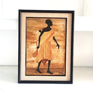Ethnic African Wall Decor, Banana Leaves Painting, Hand Made African Art, African Man Painting, Tribal Wall decor