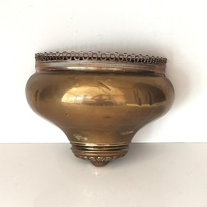Vintage French Brass Wall Planter / Wall Cachepot