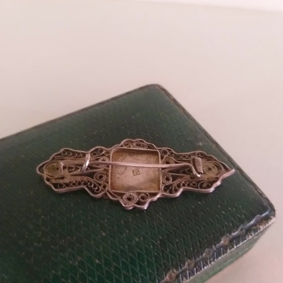 Antique Silver and Gold  Filigree Brooch, Vintage… - image 8