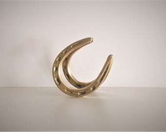 Vintage Bronze Horseshoe Letter Holder - Antique Napkin Holder
