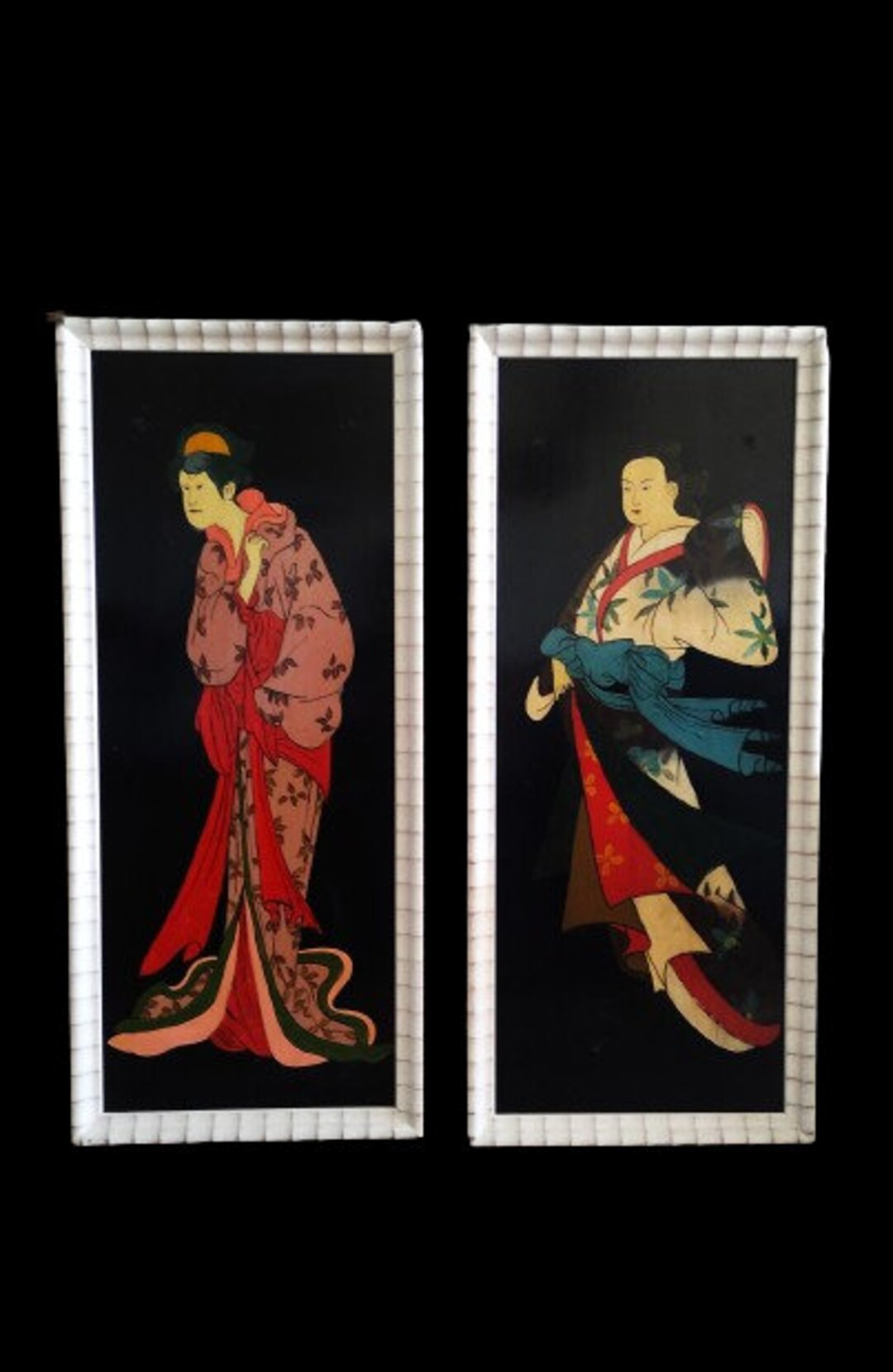 Original Japanese Ukiyoe Paintings, Vintage Japanese Wall Hangings