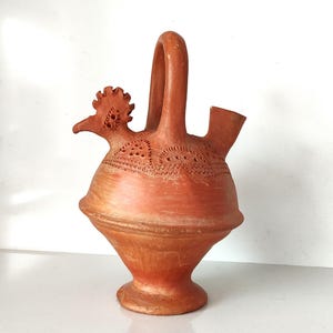 Antique Moroccan Gargoulette Water Jug, Traditional Barber Pottery Water Jar, Traditional Berber Pottery Gargoulette