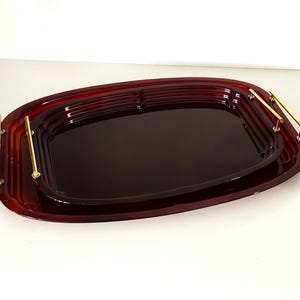 Set of 2 Vintage Art Deco False Tortoiseshell & Brass Trays, Vintage Italian Lucite Trays, Stylish set of trays, Vintage Nesting Trays