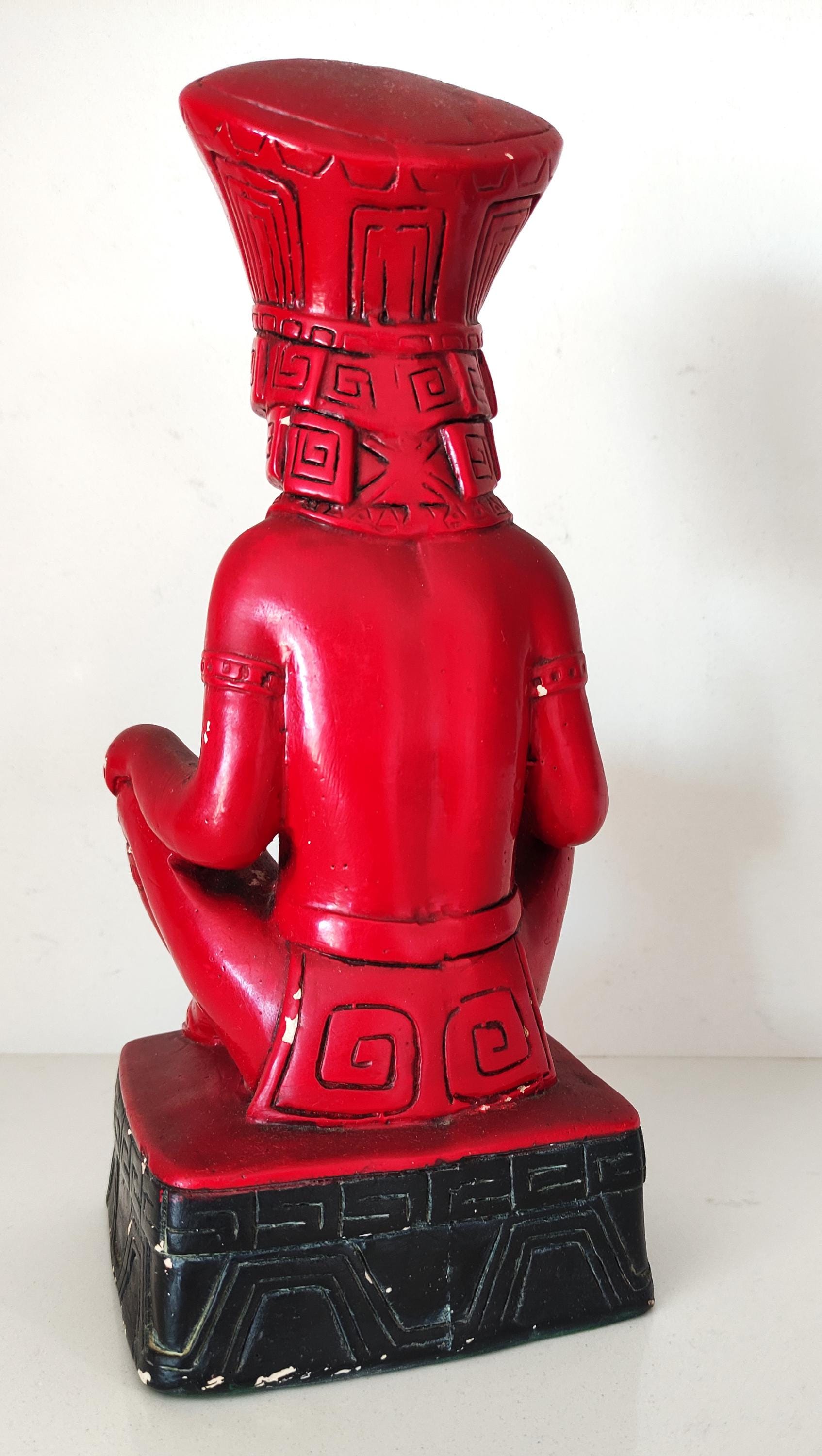 Vintage Red Ceramic Aztec Woman Statue - 1970s Mexican Decor - Etsy