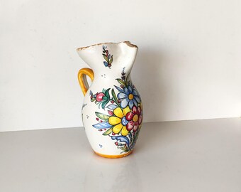 ヴィンテージ スペイン製 ボティホ ジャグ 手描き 花柄 陶器