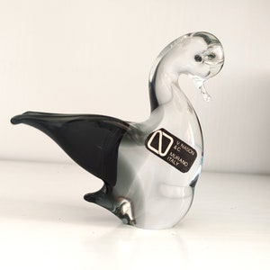 Mid-century Glass Swan, Authentic Murano Glass Figurine, V. Nason & C Murano Italy Swan, Venetian glass Swan