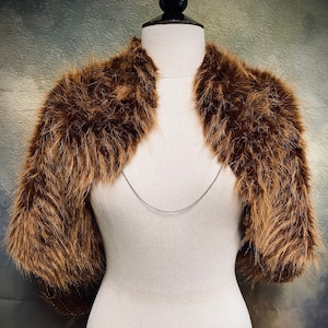 Fur cape wedding barbarian viking caramel red brown