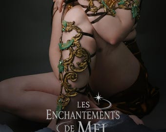 Fantasy Leg Armor, Woodland Fairy Greave, Elf Leg Accessory, Fairy Leg Harness, LARP Costume, Renaissance Leg Jewelry, Handmade