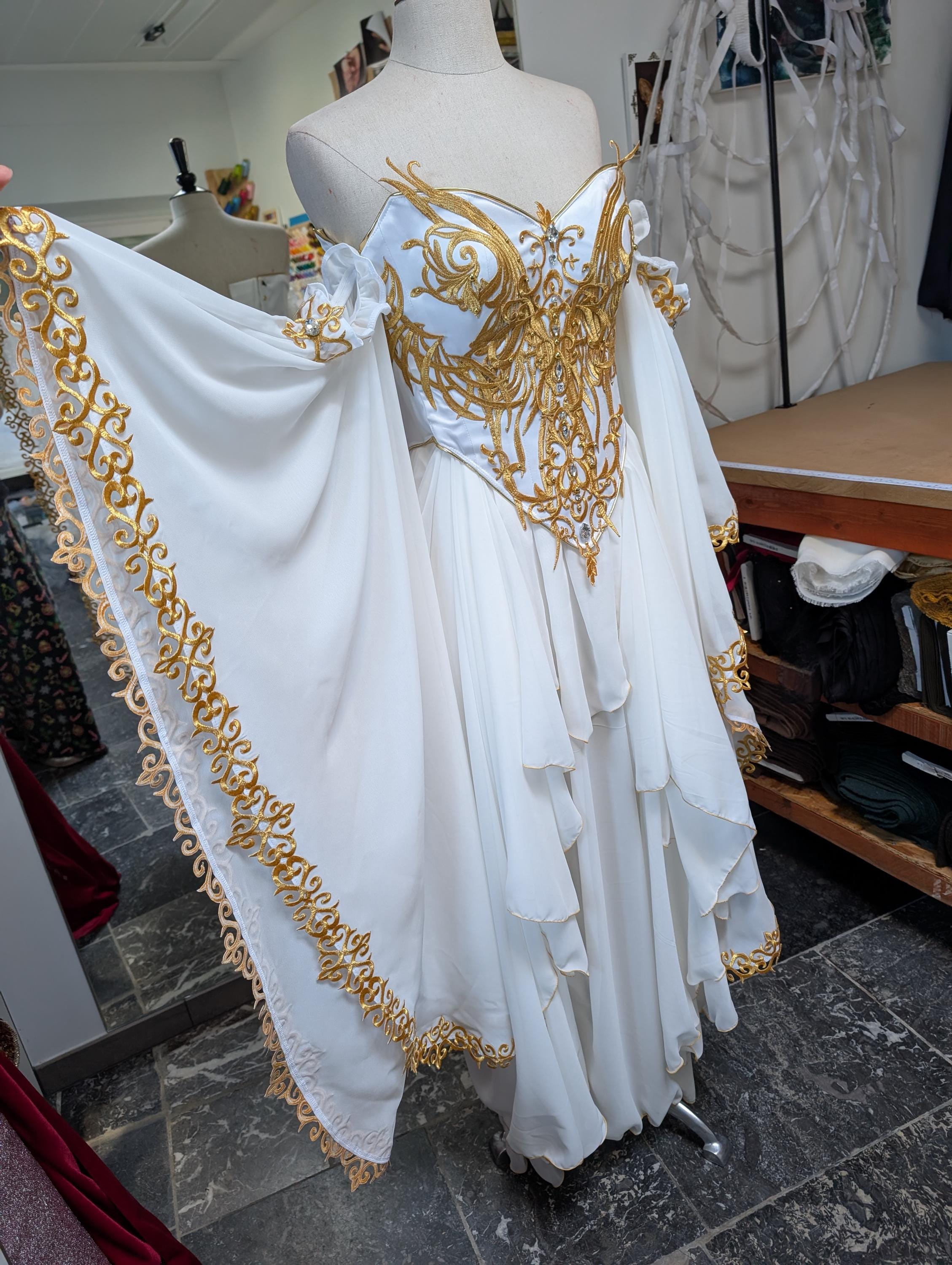 slim fit dress slacks Womens White Roman Toga Costume Dress