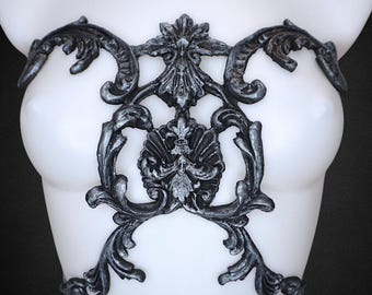 Silicone Arabesque Gothic Harness | Skin-Friendly Alternative Accessory | Unisex Adjustable Harness | Customizable Color