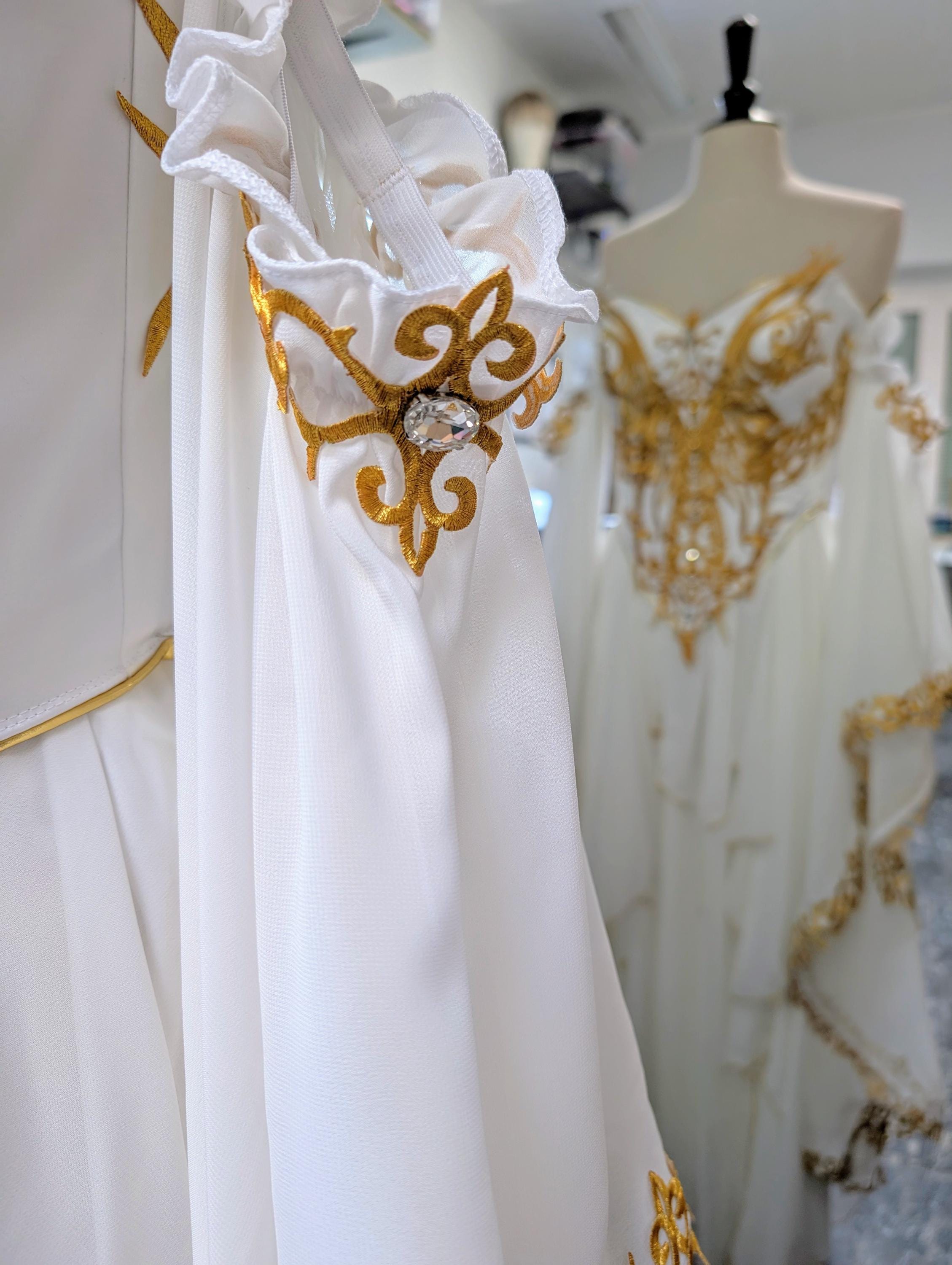 white and gold fancy dress Purple Elf Fantasy Dress - Golden Rome Greek Goddess - Fairy Evening Dress