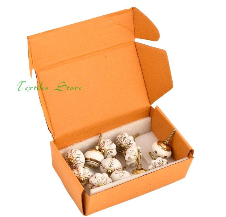 Indian Gold Decorative Drawer Knobs Assorted Rare Handpainted Etsy