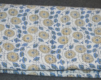Indian Kantha Quilt Block Printed Kantha Blanket Cotton Kantha Bedspread Handmade Fish Print Throw Queen & Twin Size Kantha Bedcover
