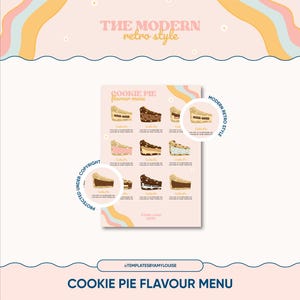 Cookie Pie Geschmacksrichtung Menü - 'Modern Retro Style'