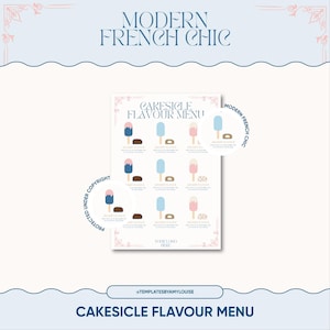 Cakesicle-Geschmacksmenü - 'Modern French Chic'