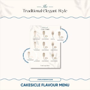 Cakesicle-Geschmacksmenü - 'Traditional Elegant Style'