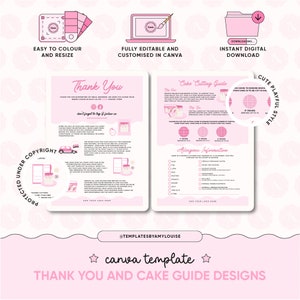 Canva Thank You and Cake Guide Flyer  - 'Cute Playful Style'