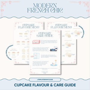 "Cupcake Geschmacksrichtungen Menüs ""Modern French Chic Style"""