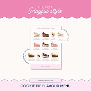 Cookie Pie Flavour Menu - &#39;Cute Playful Style&#39;