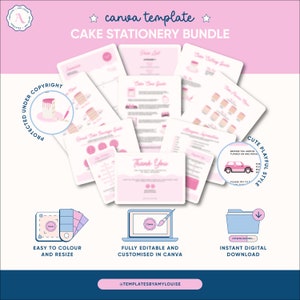 Canva Cake Stationery Bundle - 'Cute Playful Style'